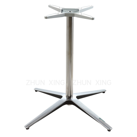 Mesa de acero girada personalizada patas de altura de latón cepilladas en la mesa de comedor de pedestal